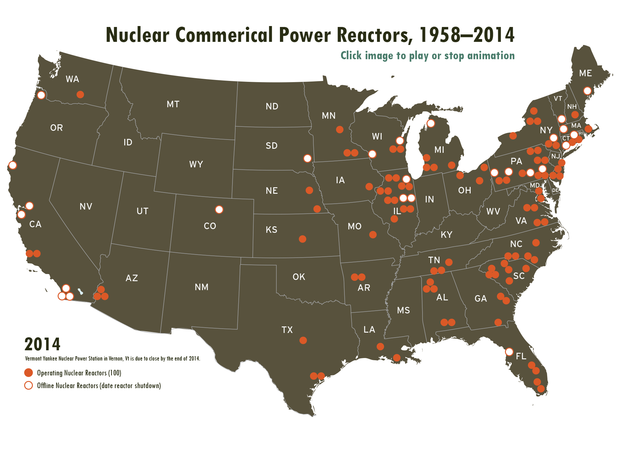 Nuclear Commercial Power Reactors, 1958-2014