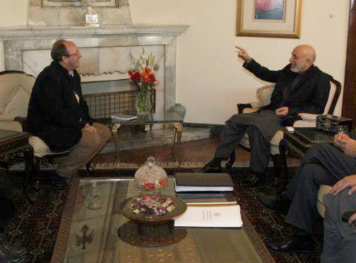 William Dalrymple with Hamid Karzai