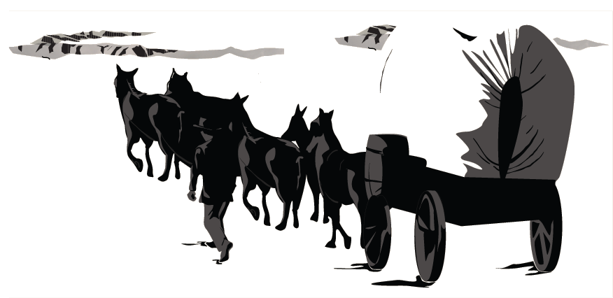 wagon train illustration