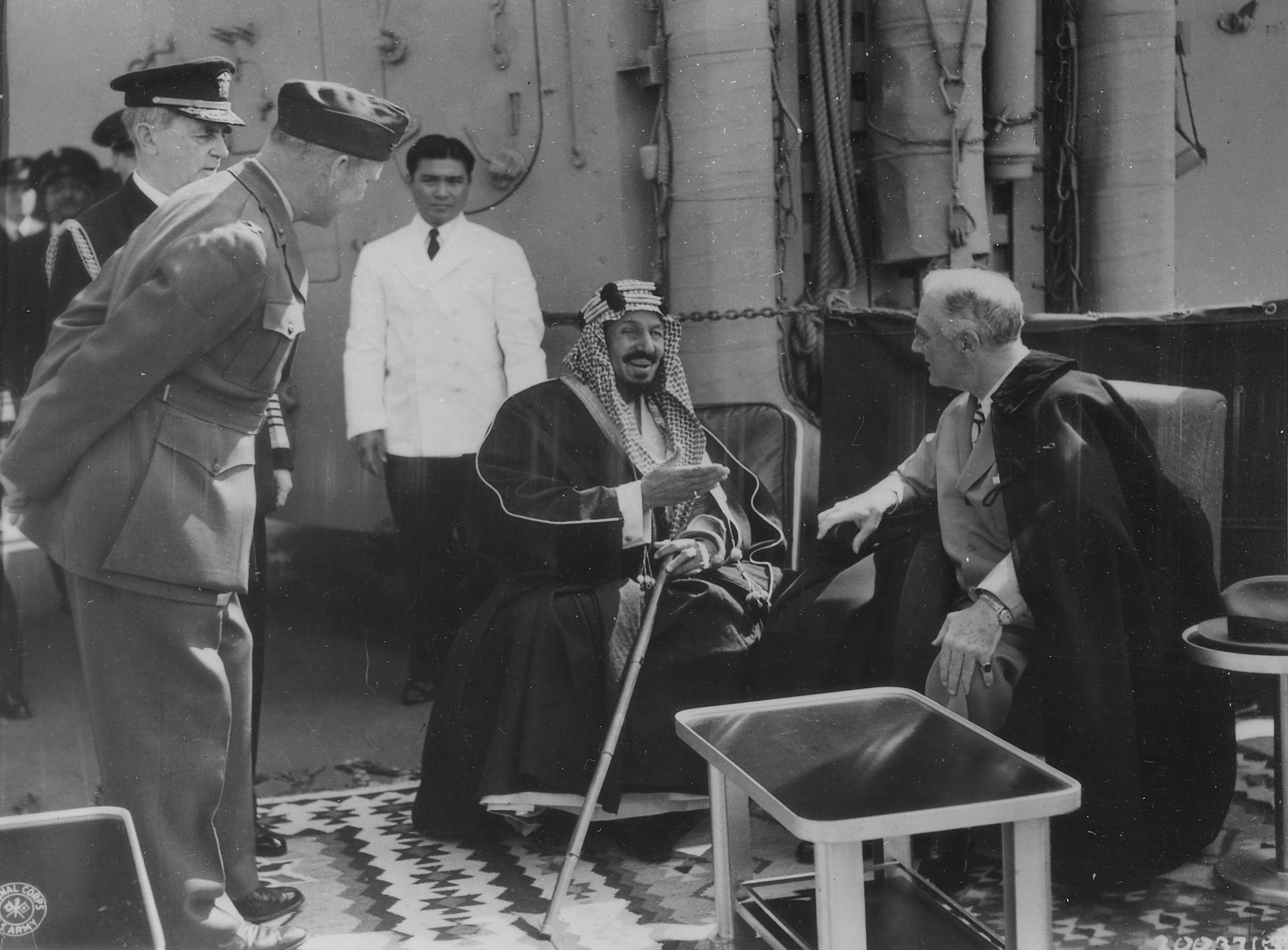 King Ibn Saud and President Franklin Delano Roosevelt near Cairo in 1945. The alliance - between the U.S. and Saudi Arabia goes back decades.