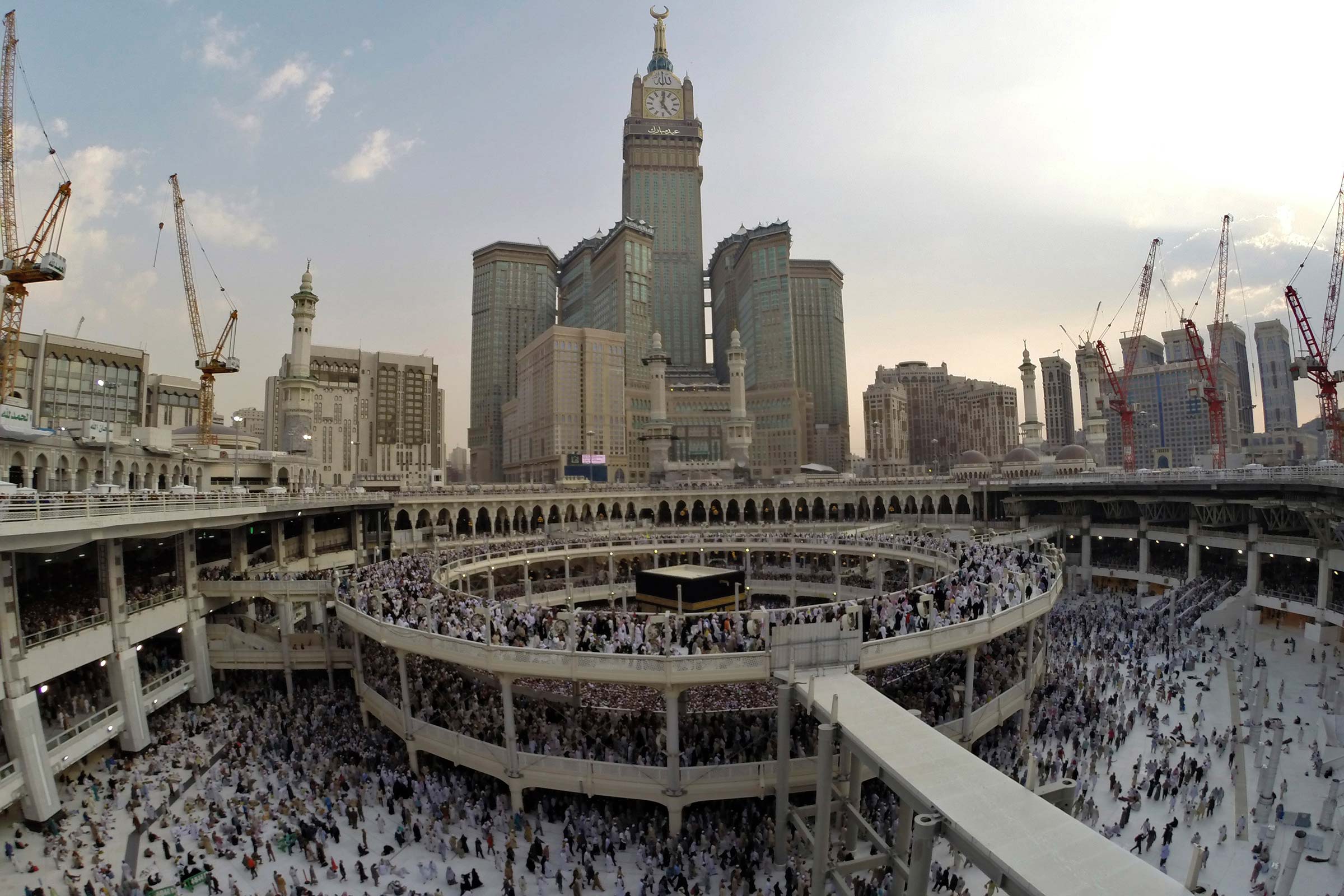 The Great Mosque in Mecca receives millions of Muslim worshippers each year.